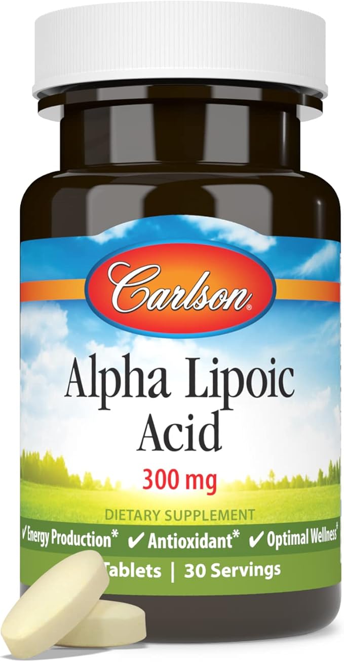 Carlson - Alpha Lipoic Acid, 300 mg, Energy Production, Universal Antioxidant, 30 Tablets (Pack of 2)