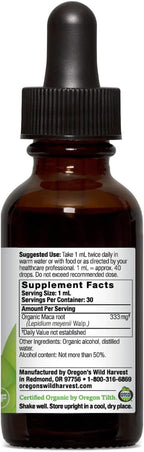 Oregon's Wild Harvest 1:3 Organic Maca Root Extract, 1 Fluid Ounce