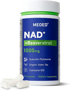 Liposomal NAD+ Resveratrol Supplement 1000mg Extra Strength with Trans Resveratrol, CoQ10, Quercetin and Organic Green Tea for Women and Men, Cellular Health, Energy Levels, 90 Vegan Capsules