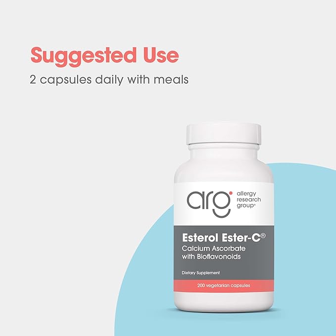 Allergy Research Group Esterol Ester C - Delivers 1.35 g Vitamin C - Buffered Vitamin C with Bioflavonoids & Quercetin - Immune & Antioxidant Support - 200 Servings - 200 Capsules
