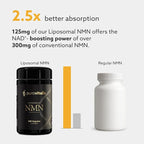 PUROVITALIS Liposomal NMN, 250mg Longevir Nicotinamide Mononucleotide Supplement, NAD+ Boost for Cellular Health, Energy & Healthy Aging, 2-Month Supply (120 Vegan Capsules)