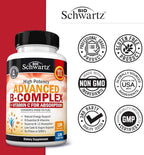 Vitamin B Complex with Vitamin C for Maximum Absorption - Methylcobalamin b12 & Folate Folic Acid Supplement - B1 B2 B3 B5 B6 B7 B9 for Immune Energy & Nervous System Support - Non-GMO, 120 count