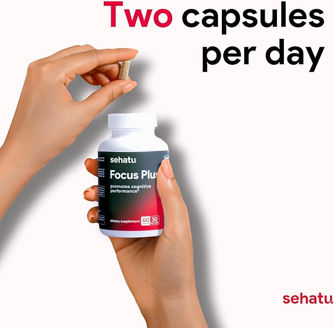 Focus Plus Cognitive Performance Enhancer | with N-Acetyl L-Tyrosine, DMAE Bitartrate, GABA, Glutamic Acid | Boosts Focus, Enhances Memory, Supports Brain Health | 60 Count | 30 Day Supply