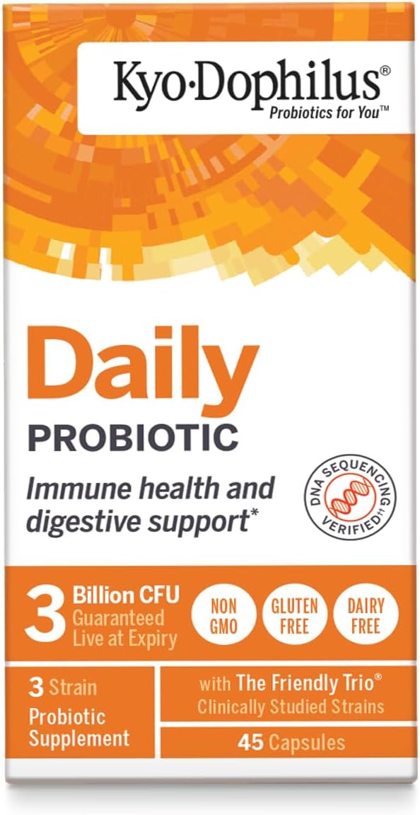 Kyolic Kyo-Dophilus Daily Probiotic, Immune Health & Digestive Support*, 45 Capsules