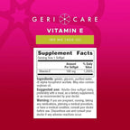 GeriCare High-Potency Vitamin E Softgels – 400 IU for Skin & Immune Support, 180mg | 100 Count | Organic Capsules Vitamin E for Women and Men (Pack of 2)