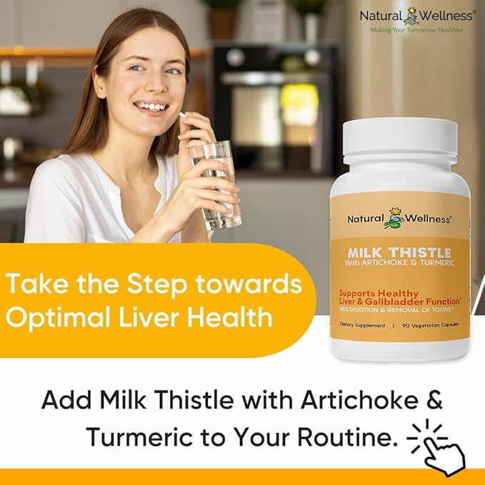 Natural Wellness Milk Thistle with Artichoke & Turmeric – Advanced Liver Support Supplement for Detox, Regeneration & Antioxidant Protection – Supports Liver Cleanse, Digestion & Overall Wellness