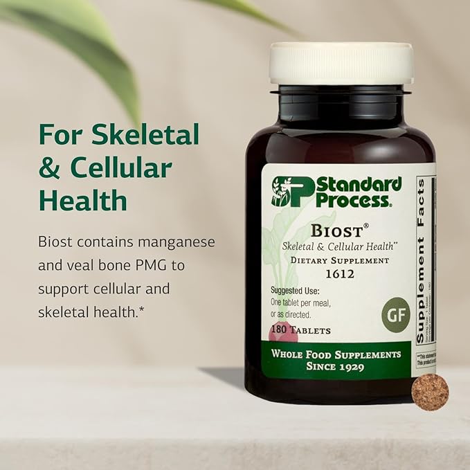 Standard Process Biost - Skeletal & Cellular Health Supplement - Aids Strong Teeth & Healthy Bones - Gluten-Free, Non-Dairy & Non-Soy - 180 Tablets (180 Servings)