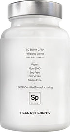 Amen Probiotics Supplement, SBO Probiotic and Organic Prebiotics, 50 Billion CFUs, Shelf Stable, No Refrigeration Required, Flora Daily Probiotic Formula for Women & Men, Vegan & Non-GMO, 60 Capsules