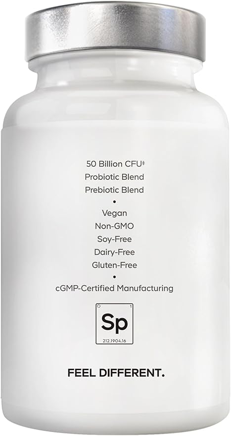 Amen Probiotics Supplement, SBO Probiotic and Organic Prebiotics, 50 Billion CFUs, Shelf Stable, No Refrigeration Required, Flora Daily Probiotic Formula for Women & Men, Vegan & Non-GMO, 60 Capsules