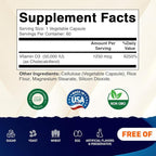 Vitamatic 3 Pack Vitamin D3 50,000 IU (as Cholecalciferol), Once Weekly Dose, 1250 mcg, 60 Veggie Capsules 1 Year Supply, Progressive Formula Helping Vitamin D Deficiencies
