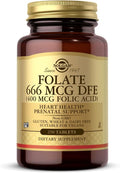 Solgar Folic Acid Tablets, 400 mcg, 250 Count