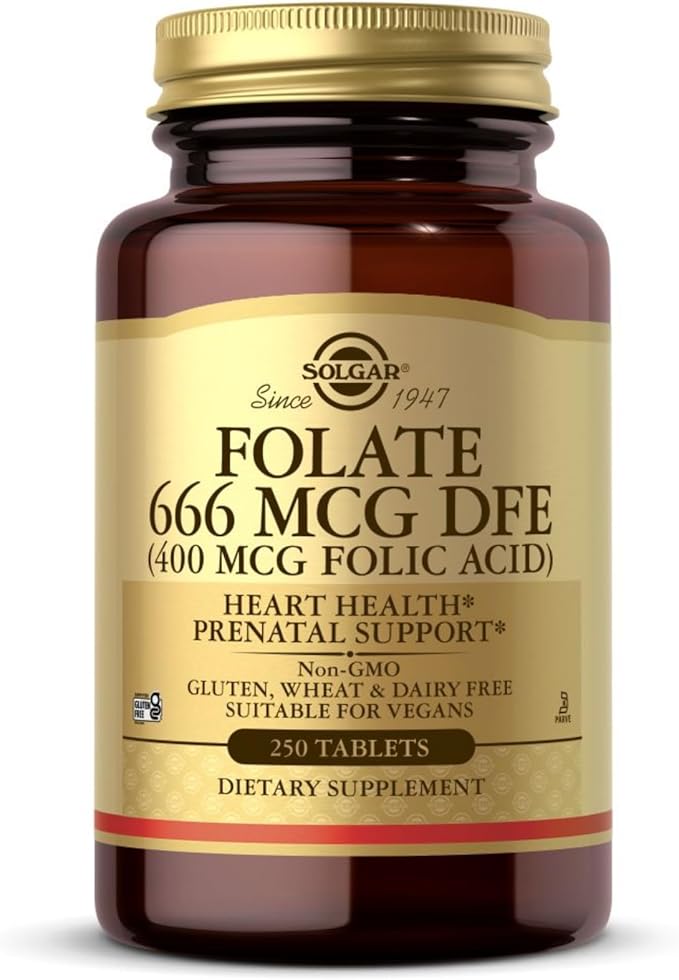 Solgar Folic Acid Tablets, 400 mcg, 250 Count