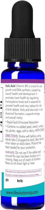 Life Solutions Liquid Vitamin B9 Dropper 2 oz