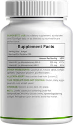DEAL SUPPLEMENT Vitamin K2 Supplement 600mcg, 180 Coconut Oil Softgels | Full Spectrum High Absorption MK-7 & MK-4 Forms | Bone, Joint, & Immune Support – Non-GMO