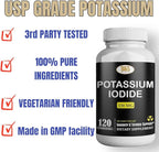 Potassium Iodide130 mg - KI Tablets- Potassium130 mg - USA Made Potassium Iodine Pills YODO Naciente, Yoduro de potasio - 120 Tablets