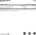 Celebrate Vitamins B-12 Quick Melt 1000 mcg with Folic Acid – 90 Tablets for Energy & Metabolism Support