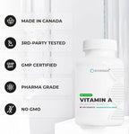 Vitamin A - 60 Softgels 10,000 IU - Helps Support Eye, Skin Health and Immune System - 2 Months Supply Vitamin A Supplement Made in Canada, Non-GMO