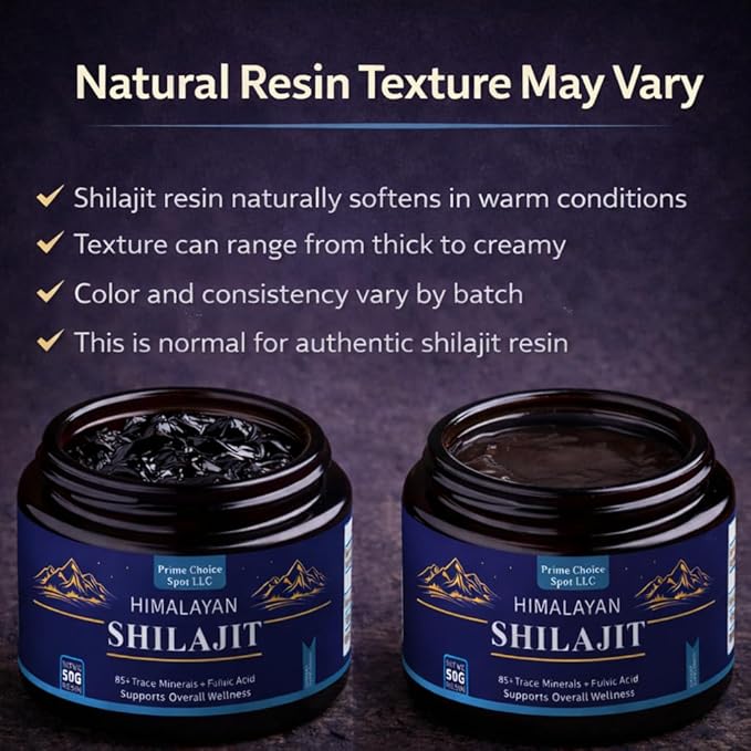 Himalayan Shilajit Resin 50g | Pure Gold Grade Mumiyo from Gilgit-Baltistan | Raw Mineral Pitch with Fulvic & Humic Acid | 85+ Trace Minerals