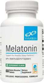 XYMOGEN Melatonin - 3 mg Melatonin Supplement - Sleep Pattern & Circadian Rhythm Support - Quick-Dissolve Tablet - Vegan & Gluten-Free - Peppermint Flavor - 60 Tablets