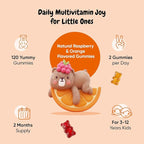 maxmedix Kids Multivitamin Gummies with Omega 3 6 9 | 20 Key Vitamins C, A, D, E, B12 & Zinc - Daily Multivitamin for kids Healthy Immune System, Raspberry & Orange Flavors, 2-Month Supply (120 Count)