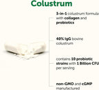 Micro Ingredients Bovine Colostrum 1,000 mg Per Serving, 240 Capsules | 40% IgG First Milking with Collagen & Probiotics | Colostrum Supplement with 10 Probiotic Strains | Non-GMO, Gluten Free