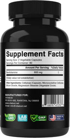 Vitabod Benfotiamine 600mg – 180 Vegetarian Capsules – Fat-Soluble Vitamin B1 Supplement