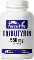 Tributyrin Supplement 550mg, Advanced Butyrate Form for Gut Health, 60% Standardized, More Effective Delivery Than Sodium Butyrate, 90 Capsules, Non-GMO & Gluten Free Postbiotic Supplement