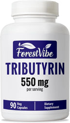 Tributyrin Supplement 550mg, Advanced Butyrate Form for Gut Health, 60% Standardized, More Effective Delivery Than Sodium Butyrate, 90 Capsules, Non-GMO & Gluten Free Postbiotic Supplement