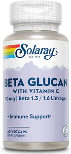 SOLARAY Beta Glucan with Vitamin C 10 mg | from Bakers Yeast | Healthy Immune System Function Support | 60 VegCaps