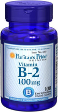 Puritans Pride Vitamin B-2 100 Mg Tablets, 100 Count
