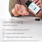 Qualia NAD Supplement — Clinically Proven to Boost NAD+ up to 67%. Optimized Aging, Energy, Focus. Elite Ingredients: Nicotinamide Riboside (NIAGEN,) Niacin, Niacinamide (3 Month Supply)
