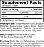 Earth's Splendor Biotin 10,000 mcg + Keratin 25mg, Promotes Healthy Hair, Strong Nails and Skin Support, 60- Day Supply
