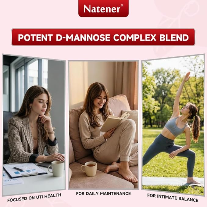 600mg Cranberry Supplement with 500mg D-Mannose, Support Normal Urinary Tract Health for Women*, Help Cleanse and Protect the Urinary Tract*, Maintain Intimate Microbial Ecological Balance*