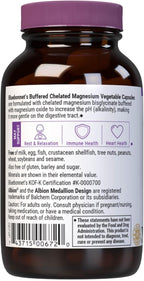 Bluebonnet Nutrition Albion Buffered Chelated Magnesium 200 mg, Magnesium Oxide, Stress Relief, Vegan, Non GMO, Gluten Free, Soy Free, Milk Free, Kosher, 60 Vegetable Capsules, 1 Month Supply