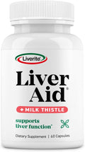 LIVERITE Liver Aid with Milk Thistle 60 Capsules, Supports Healthy Liver Function, Cleansing, Energy & Daily Wellness