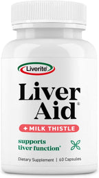 LIVERITE Liver Aid with Milk Thistle 60 Capsules, Supports Healthy Liver Function, Cleansing, Energy & Daily Wellness
