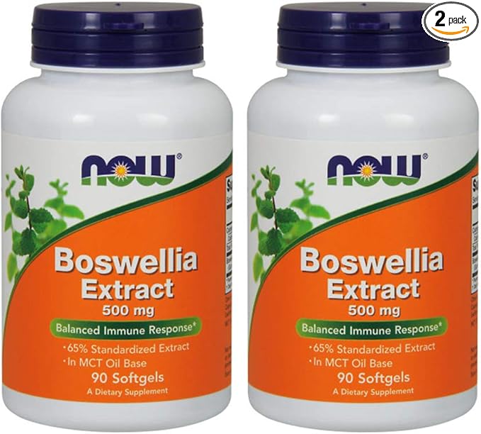 NOW Foods Boswellia Extract 500 mg Softgels, 90 Count x 2