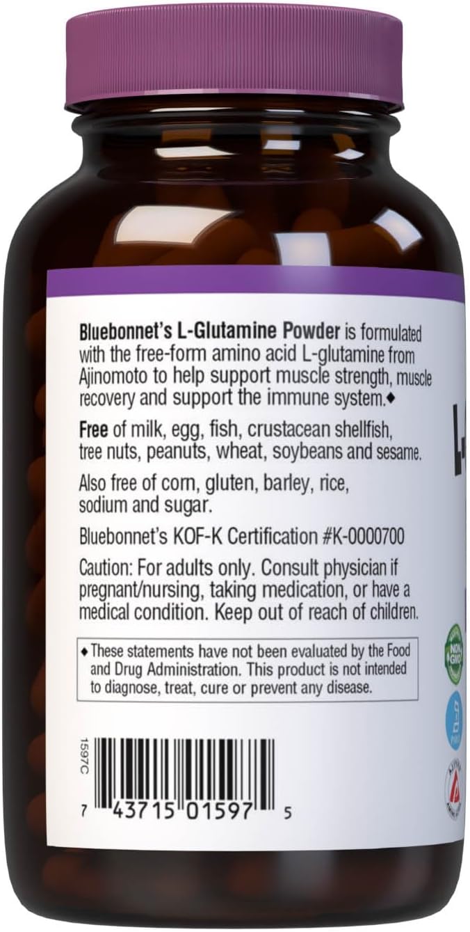Bluebonnet Nutrition L-glutamine Powder, 8 Ounce