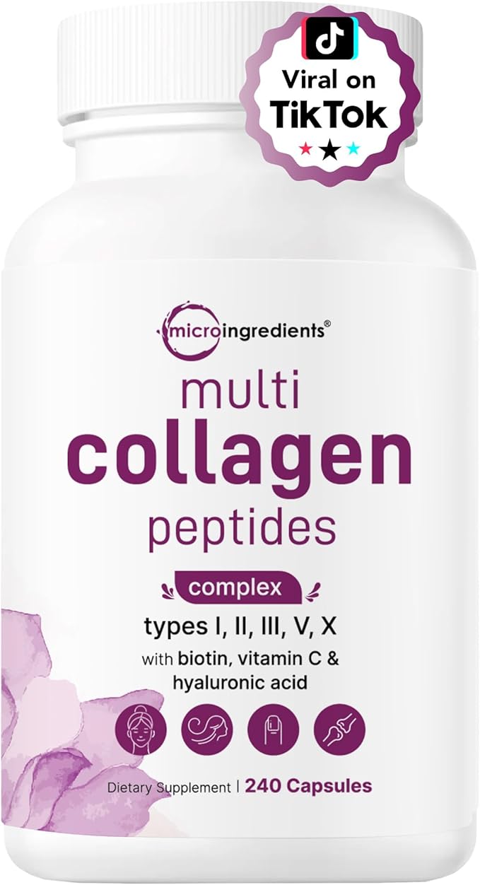 Micro Ingredients 8-in-1 Multi Collagen Pills & Women’s Probiotics 100 Billion CFU Veggie Capsules | 2 Pack | Hydrolyzed Peptides + Hyaluronic Acid & Vitamin C | 40 Strains + Cranberry & D-Mannose