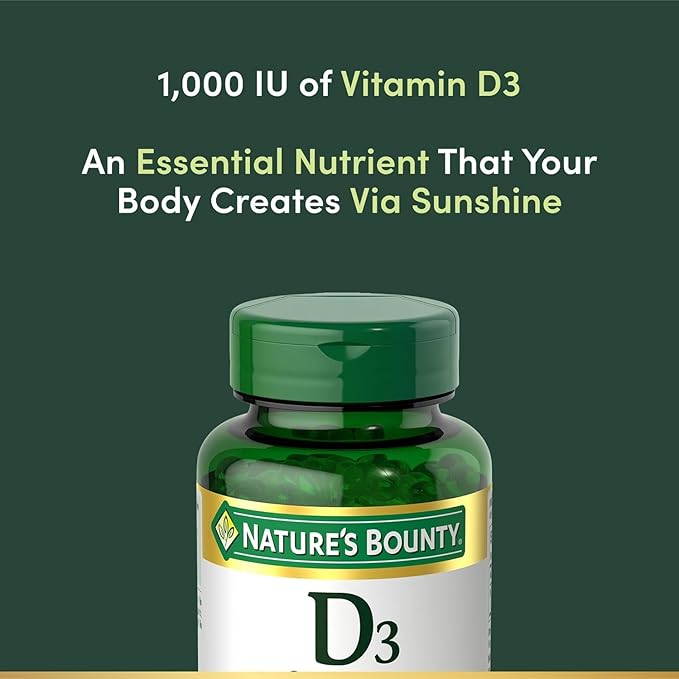 Nature's Bounty Bounty D-1000 IU Dietary Supplement Rapid Release Liquid Softgels 350 ea (Pack of 3)
