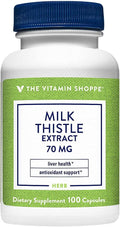 The Vitamin Shoppe Milk Thistle 70MG - Liver Health Support, Detoxification & Antioxidant Protection (100 Capsules)