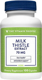 The Vitamin Shoppe Milk Thistle 70MG - Liver Health Support, Detoxification & Antioxidant Protection (100 Capsules)