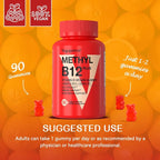 Vegan Vitamin D3 & B12 Gummies, Methyl B12 Supplement for Adults & Kids, Enhanced with Vitamin D 3 for Natural Energy, Immune, Metabolism & Focus, Orange, 90 Gummies