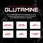 Unmatched Vegan Fermented Glutamine | Plant-Based Fermentation | High Purity, Allergen Free | Muscle Recovery, Gut & Immune Support | 60 Servings (Unflavored)