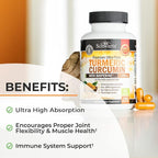 Glucosamine Chondroitin MSM Triple Strength Joint Support Supplement (2 Month Supply) Plus Turmeric Curcumin with Black Pepper Extract 1500mg Complex (2 Month Supply)