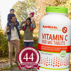 NutriBiotic - Vitamin C 1000 Mg, 250 Count Tablets | Essential Immune & Antioxidant Collagen Support Supplement | Pharmaceutical Grade L-Ascorbic Acid | Vegan, Non-GMO & Gluten Free