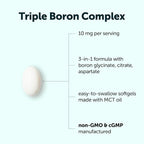 Micro Ingredients Triple Boron Complex 10mg Per Serving, 360 Softgels with MCT Oil | Boron Supplement for Men & Women | Boron Glycinate, Citrate & Aspartate Triple Action Formula | Non-GMO Gluten Free