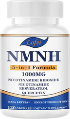 NMNH (Dihydronicotinamide Mononucleotide),NMNH Supplement 1000mg Pure Nicotinamide Mononucleotide Boosts NAD+ Levels, NAD Supplement,for Energy,Immune,Non-GMO, Gluten Free,120 Capsules