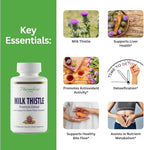 Paradise Herbs Milk Thistle, Active Whole Spectrum Extract, Super Potent, Ultra Pure, Vegan, Non GMO, Gluten Free, 120 Vegetarian Capsules