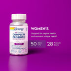 SOLARAY Mycrobiome Complete Probiotic Women’s Formula - Vaginal Probiotics for Women Plus Pre and Postbiotic - 50 Billion CFU, 28 Strains - Vegan, Gluten Free - 30 Serv, 30 VegCaps